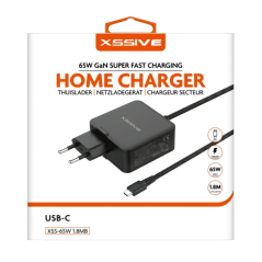 Chargeur Ordinateur USB-C 65W XSSIVE XSS-65W1.8MB - Noir — Accessoire · Smarty Paris 18e